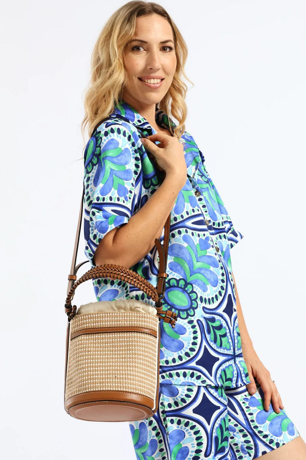 Beige Zara potli crossbody bag