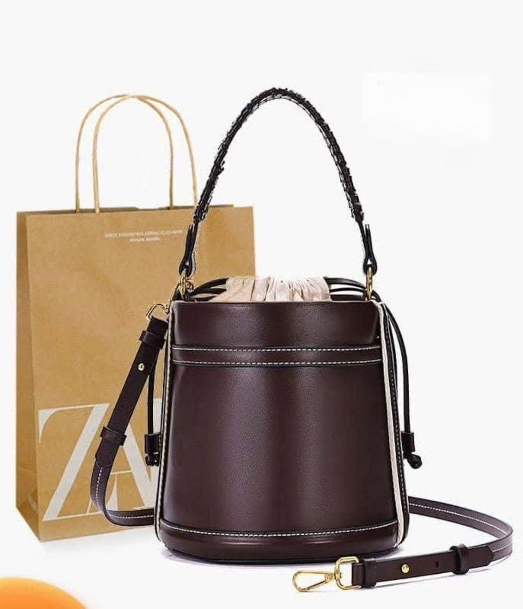 Brown Zara potli crossbody bag
